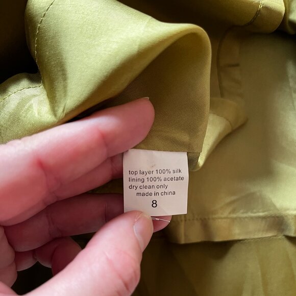 Anthropologie Pleated Silk Tulip Skirt W's 8 - Picture 6 of 12